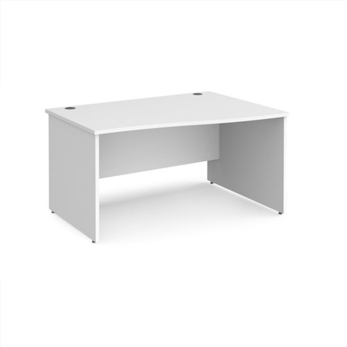 Office Monster | Maestro 25 Office Desk | Right Hand Wave Desk 1400mm | White Top And Panel End Leg | Maestro 25 Maestro 25 Office Desk | Right Hand Wave Desk 1400mm | White Top And Panel End Leg | Maestro 25