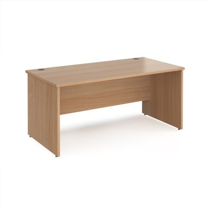 Office Monster | Maestro 25 Office Desk | Rectangular Desk 1600mm Panel End Leg | Beech Tops | 800mm Depth | Maestro 25 Maestro 25 Office Desk | Rectangular Desk 1600mm Panel End Leg | Beech Tops | 800mm Depth | Maestro 25