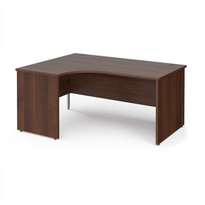 Office Monster | Maestro 25 Office Desk | Left Hand Corner Desk 1600mm | Walnut Top And Panel End Leg | Maestro 25 Maestro 25 Office Desk | Left Hand Corner Desk 1600mm | Walnut Top And Panel End Leg | Maestro 25