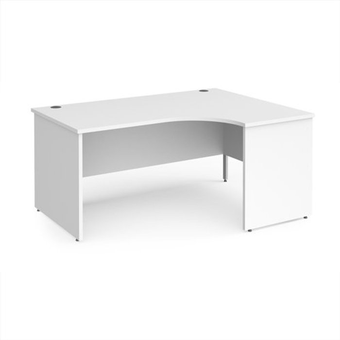 Office Monster | Maestro 25 Office Desk | Right Hand Corner Desk 1600mm | White Top And Panel End Leg | Maestro 25 Maestro 25 Office Desk | Right Hand Corner Desk 1600mm | White Top And Panel End Leg | Maestro 25