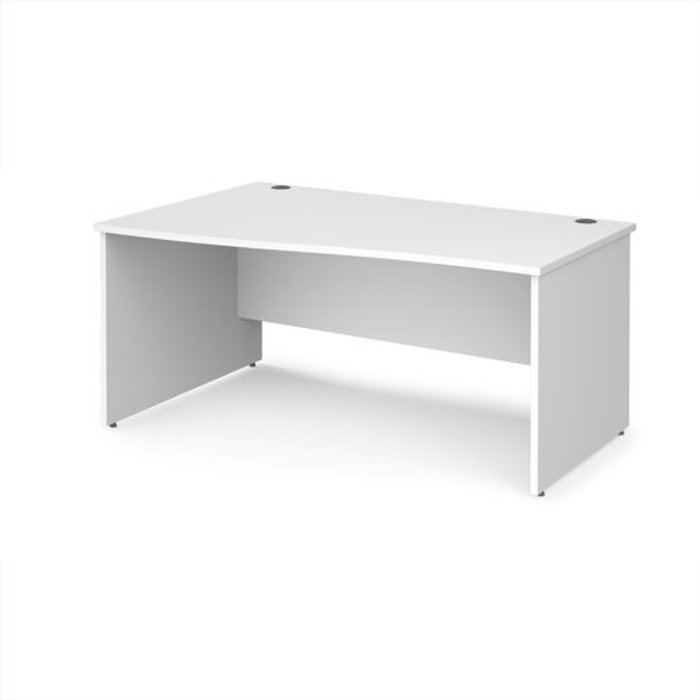 Office Monster | Maestro 25 Office Desk | Left Hand Wave Desk 1600mm | White Top And Panel End Leg | Maestro 25 Maestro 25 Office Desk | Left Hand Wave Desk 1600mm | White Top And Panel End Leg | Maestro 25