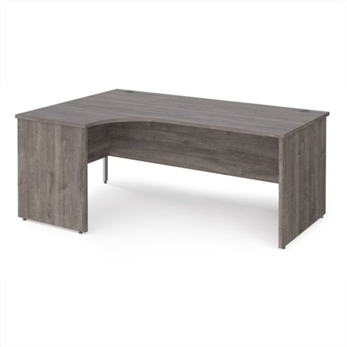 Office Monster | Maestro 25 Maestro 25 left hand ergonomic desk 1800mm wide - grey oak top with panel end leg Maestro 25 Maestro 25 left hand ergonomic desk 1800mm wide - grey oak top with panel end leg