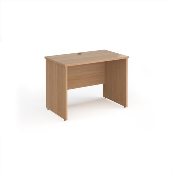 Office Monster | Maestro 25 Office Desk | Rectangular Desk 1000mm Panel End Leg | Beech Tops | 600mm Depth | Maestro 25 Maestro 25 Office Desk | Rectangular Desk 1000mm Panel End Leg | Beech Tops | 600mm Depth | Maestro 25
