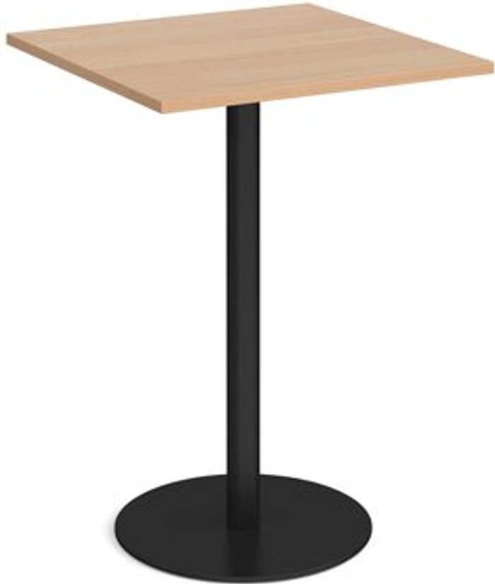 Office Monster | Monza Monza square poseur table with flat round black base 800mm - beech Monza Monza square poseur table with flat round black base 800mm - beech