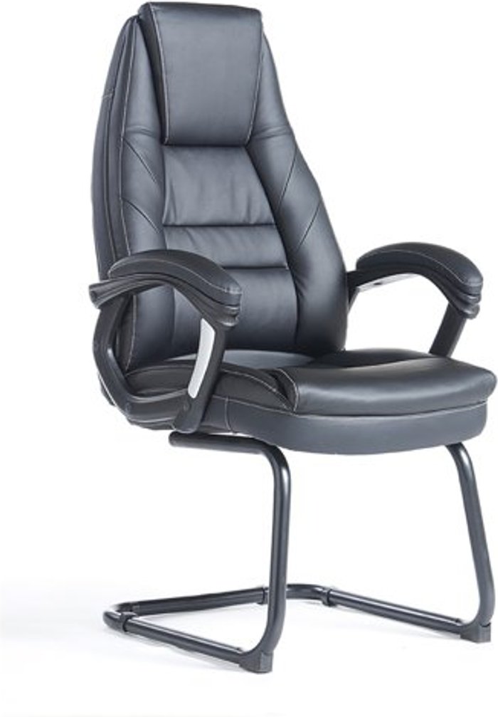 Office Monster | Noble Noble executive visitors chair - black faux leather Noble Noble executive visitors chair - black faux leather