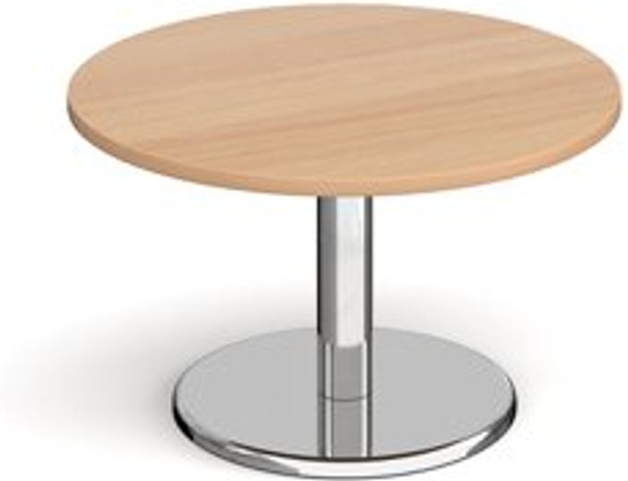 Office Monster | Pisa Pisa circular coffee table with round chrome base 800mm - beech Pisa Pisa circular coffee table with round chrome base 800mm - beech