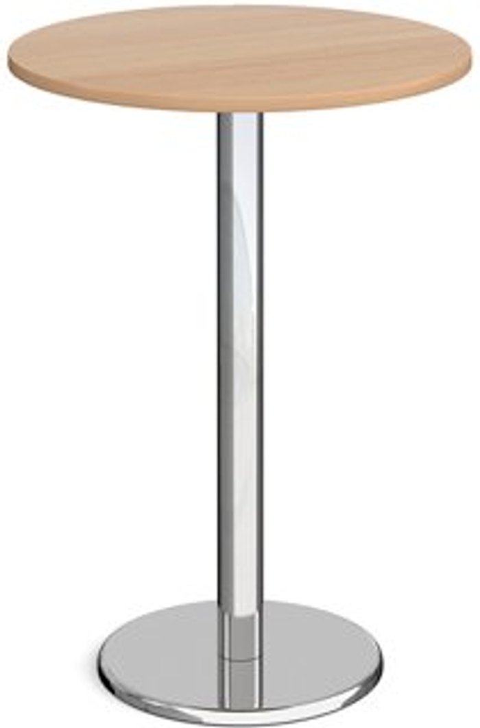 Office Monster | Pisa Pisa circular poseur table with round chrome base 800mm - beech Pisa Pisa circular poseur table with round chrome base 800mm - beech