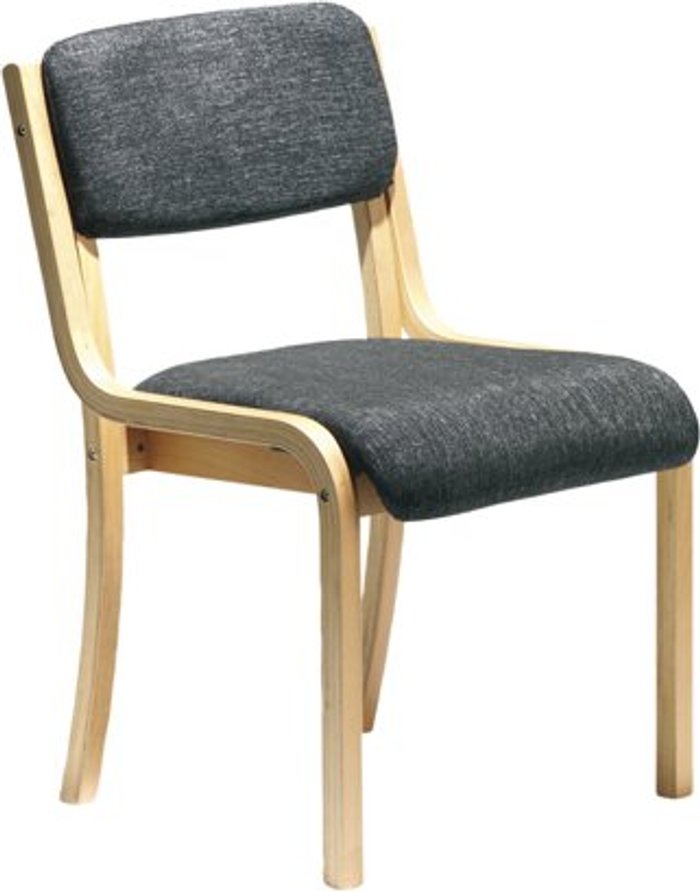 Office Monster | Prague Prague wooden conference chair with no arms - charcoal Prague Prague wooden conference chair with no arms - charcoal