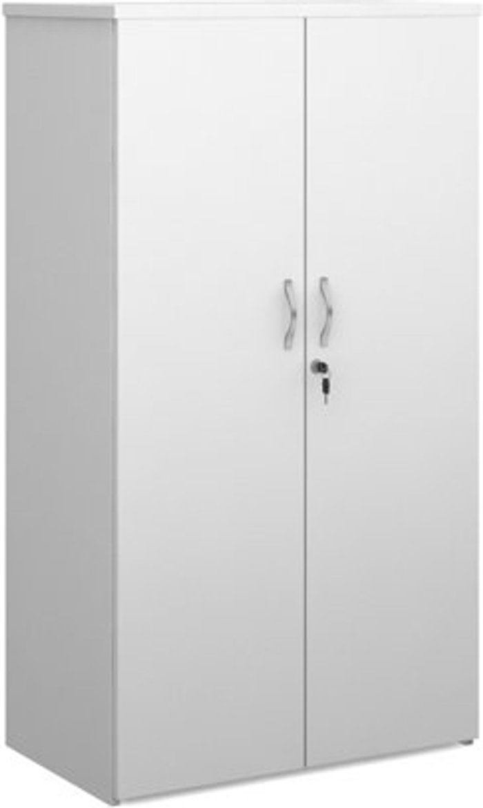 Office Monster | Duo Duo double door cupboard 1440mm high with 3 shelves - white Duo Duo double door cupboard 1440mm high with 3 shelves - white