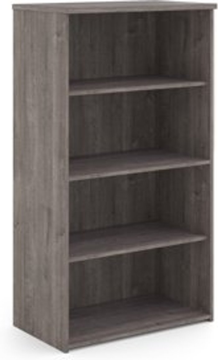 Office Monster | Universal Universal bookcase 1440mm high with 3 shelves - grey oak Universal Universal bookcase 1440mm high with 3 shelves - grey oak