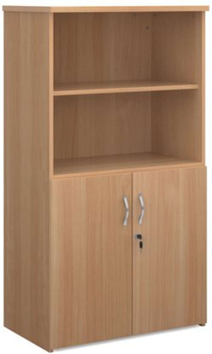 Office Monster | Universal Universal combination unit with open top 1440mm high with 3 shelves - beech Universal Universal combination unit with open top 1440mm high with 3 shelves - beech