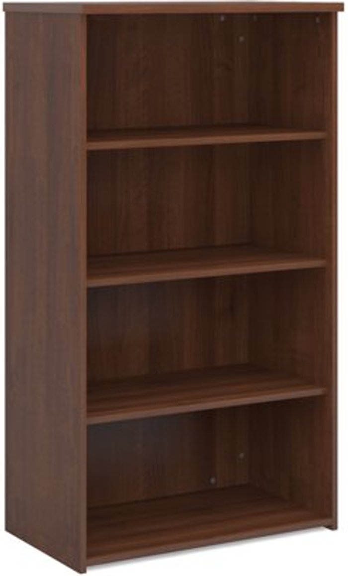 Office Monster | Universal Universal bookcase 1440mm high with 3 shelves - walnut Universal Universal bookcase 1440mm high with 3 shelves - walnut