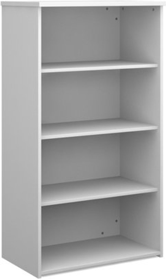 Office Monster | Universal Universal bookcase 1440mm high with 3 shelves - white Universal Universal bookcase 1440mm high with 3 shelves - white