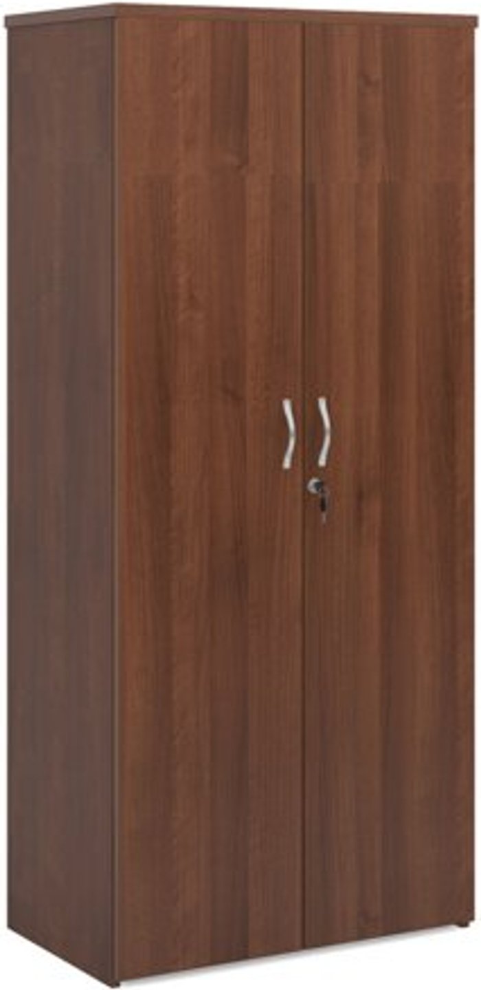 Office Monster | Universal Universal double door cupboard 1790mm high with 4 shelves - walnut Universal Universal double door cupboard 1790mm high with 4 shelves - walnut