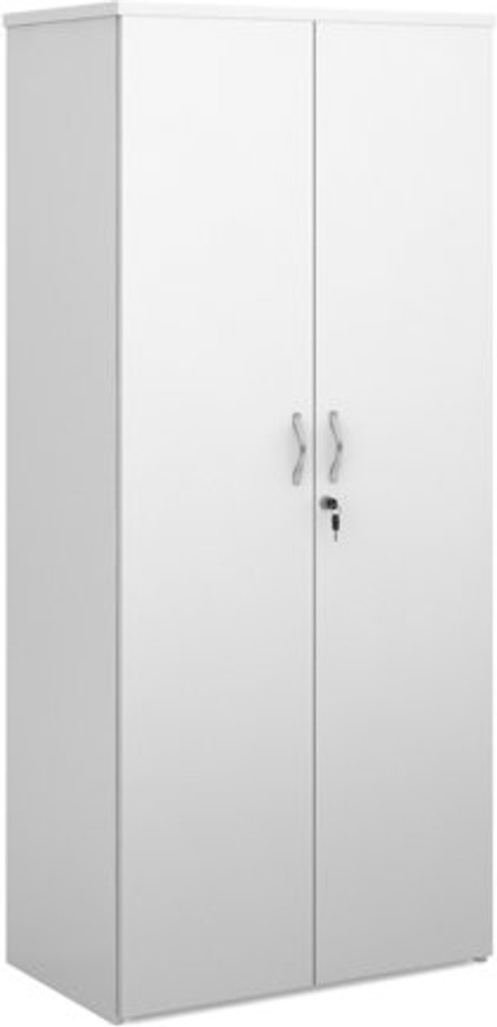 Office Monster | Universal Universal double door cupboard 1790mm high with 4 shelves - white Universal Universal double door cupboard 1790mm high with 4 shelves - white