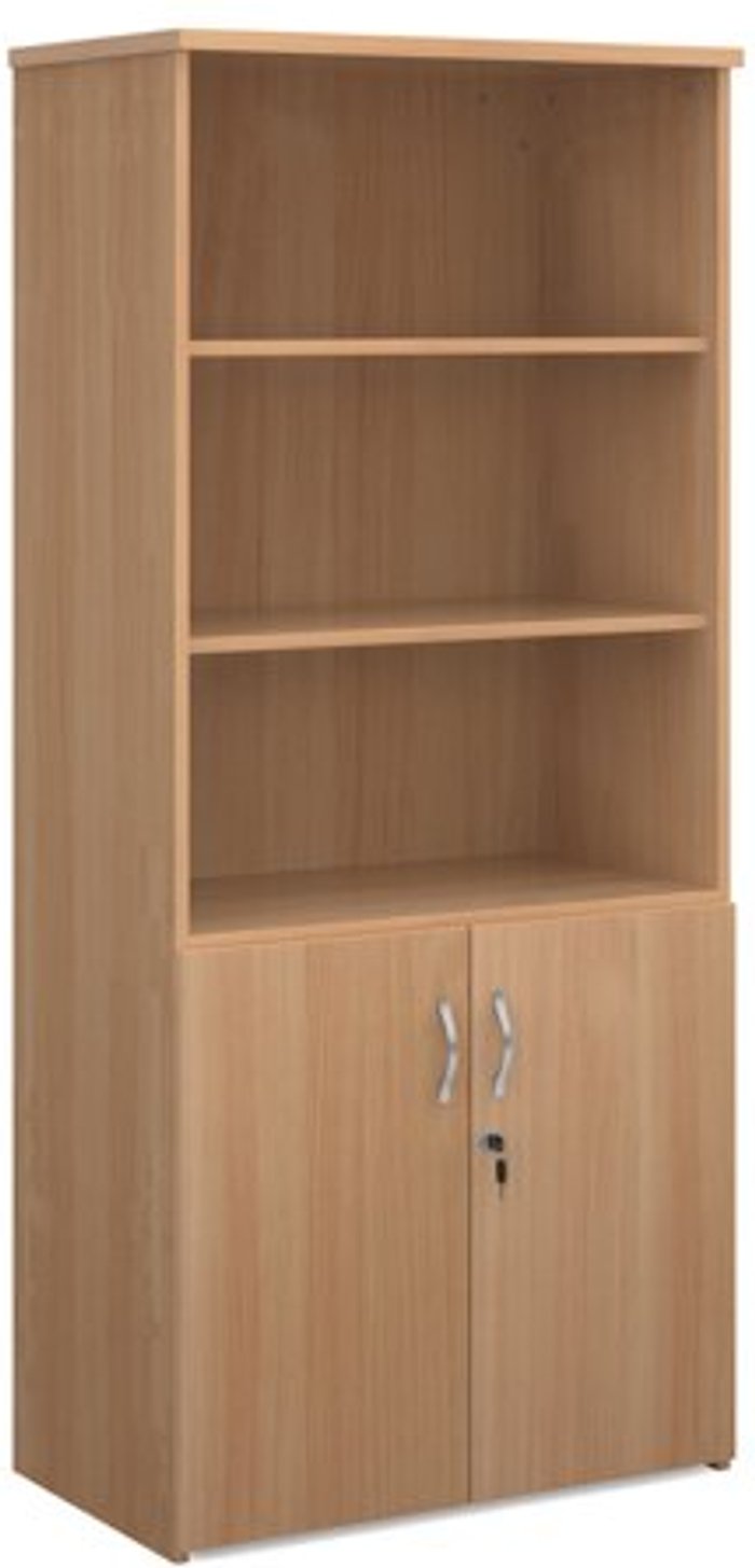 Office Monster | Universal Universal combination unit with open top 1790mm high with 4 shelves - beech Universal Universal combination unit with open top 1790mm high with 4 shelves - beech