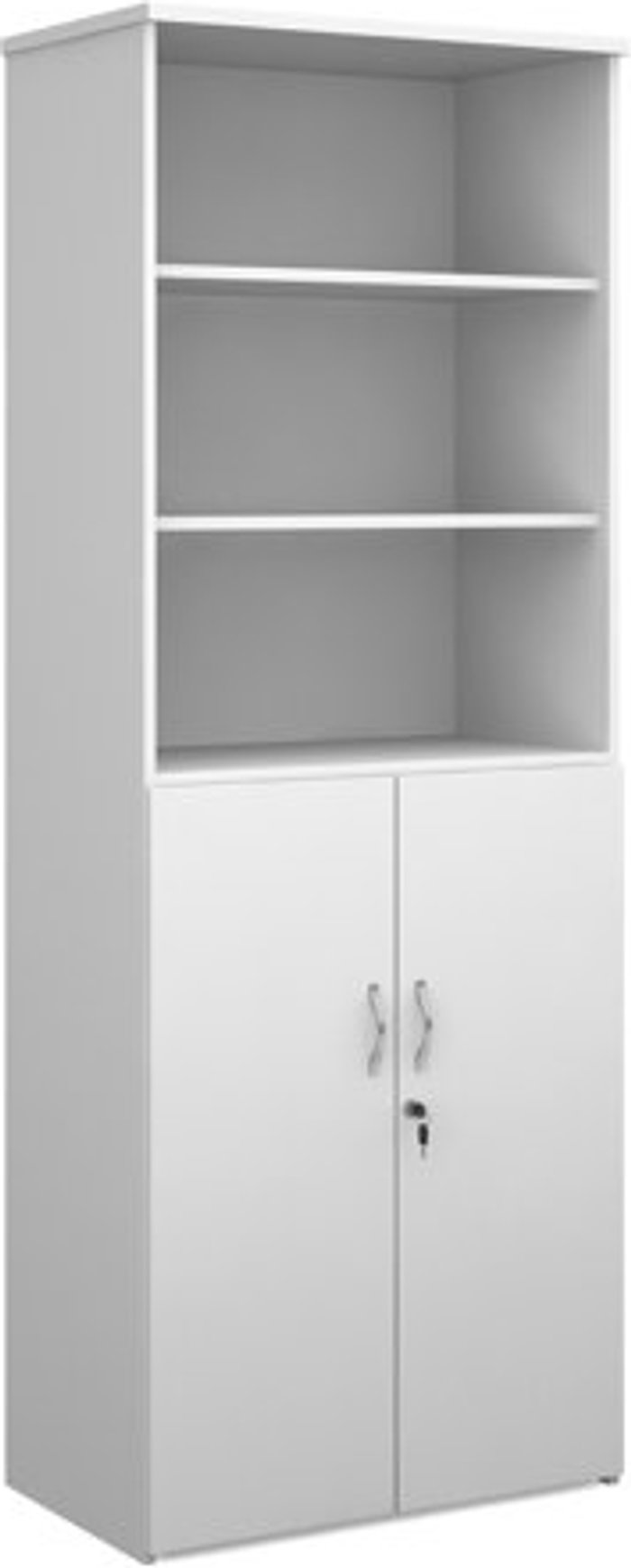 Office Monster | Duo Duo combination unit with open top 2140mm high with 5 shelves - white Duo Duo combination unit with open top 2140mm high with 5 shelves - white