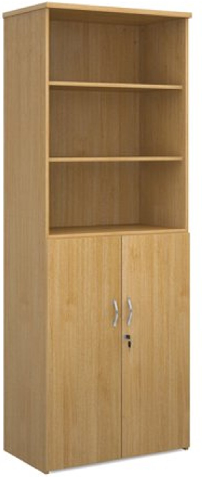 Office Monster | Universal Universal combination unit with open top 2140mm high with 5 shelves - oak Universal Universal combination unit with open top 2140mm high with 5 shelves - oak