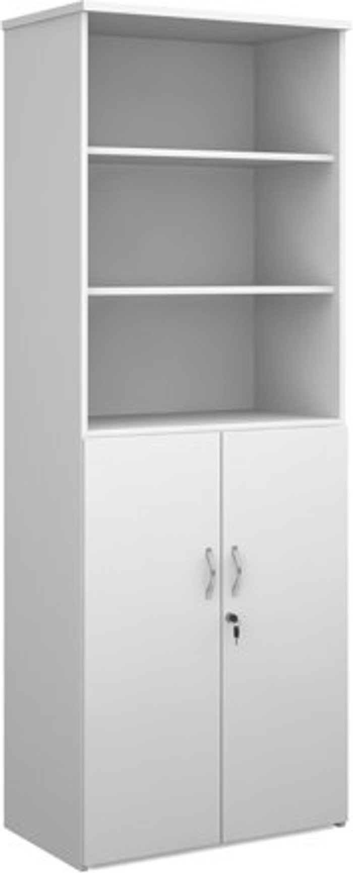 Office Monster | Universal Universal combination unit with open top 2140mm high with 5 shelves - white Universal Universal combination unit with open top 2140mm high with 5 shelves - white
