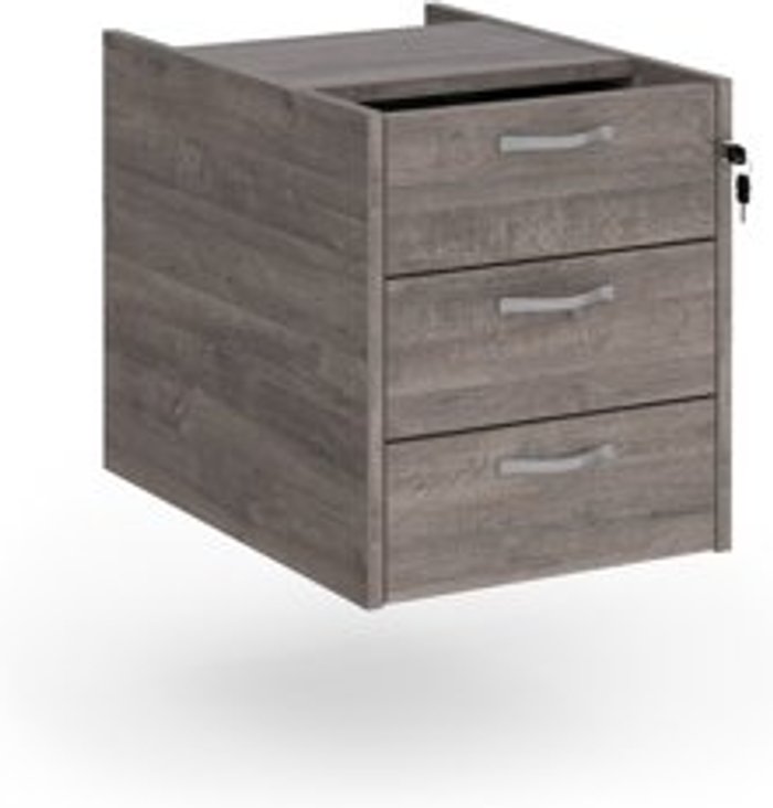 Office Monster | Maestro 25 Maestro 25 3 drawer fixed pedestal - grey oak Maestro 25 Maestro 25 3 drawer fixed pedestal - grey oak