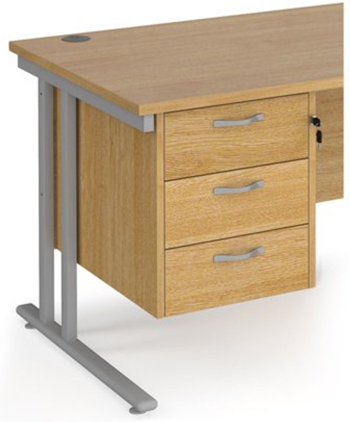 Office Monster | Maestro 25 Maestro 25 3 drawer fixed pedestal - oak Maestro 25 Maestro 25 3 drawer fixed pedestal - oak