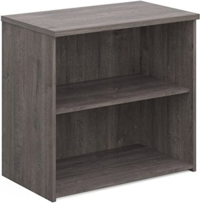Office Monster | Universal Universal bookcase 740mm high with 1 shelf - grey oak Universal Universal bookcase 740mm high with 1 shelf - grey oak