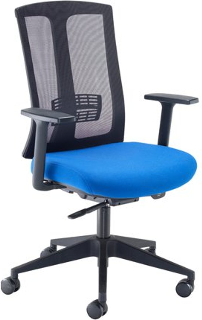 Office Monster | Ronan Ronan mesh back operators chair with fixed arms - blue Ronan Ronan mesh back operators chair with fixed arms - blue
