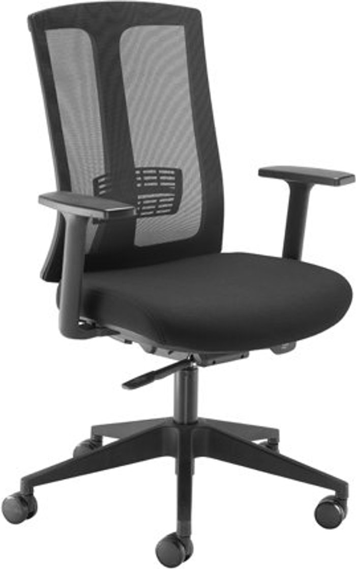 Office Monster | Ronan Ronan mesh back operators chair with fixed arms - black Ronan Ronan mesh back operators chair with fixed arms - black