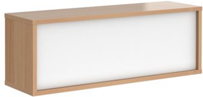 Office Monster | Denver Denver reception straight top unit 1200mm - beech with white panels Denver Denver reception straight top unit 1200mm - beech with white panels
