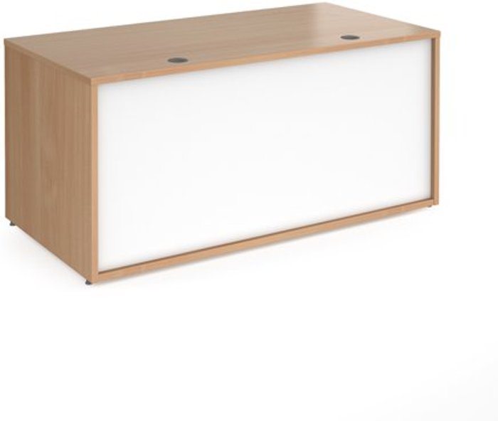 Office Monster | Denver Denver reception straight base unit 1600mm - beech with white panels Denver Denver reception straight base unit 1600mm - beech with white panels