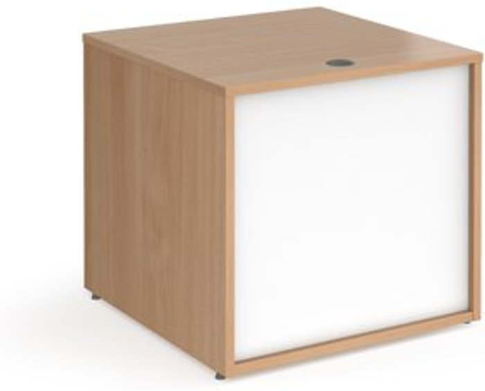 Office Monster | Denver Denver reception straight base unit 800mm - beech with white panels Denver Denver reception straight base unit 800mm - beech with white panels