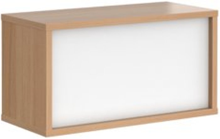 Office Monster | Denver Denver reception straight top unit 800mm - beech with white panels Denver Denver reception straight top unit 800mm - beech with white panels
