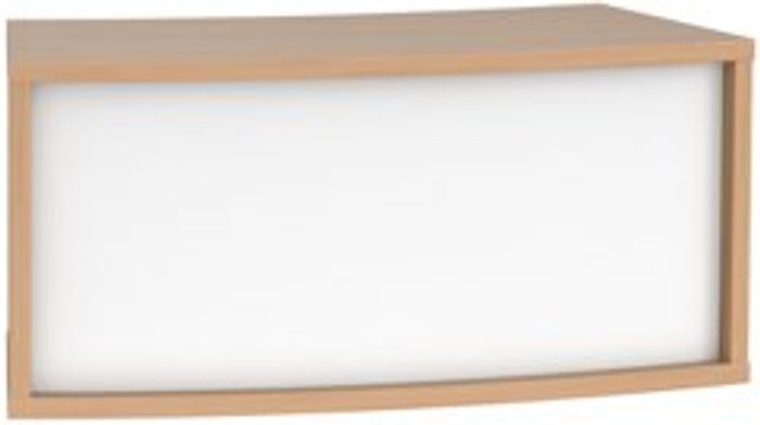Office Monster | Denver Denver reception 45° curved top unit 800mm - beech with white panels Denver Denver reception 45° curved top unit 800mm - beech with white panels