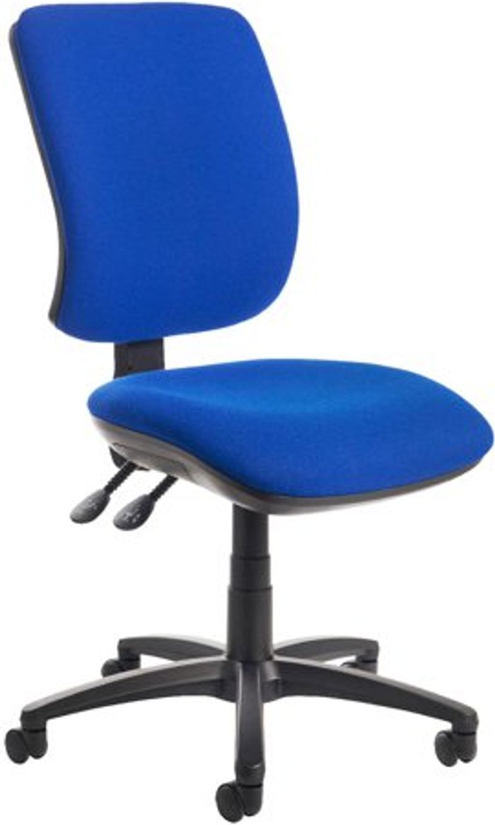 Office Monster | Senza Senza High fabric back operator chair with no arms - blue Senza Senza High fabric back operator chair with no arms - blue