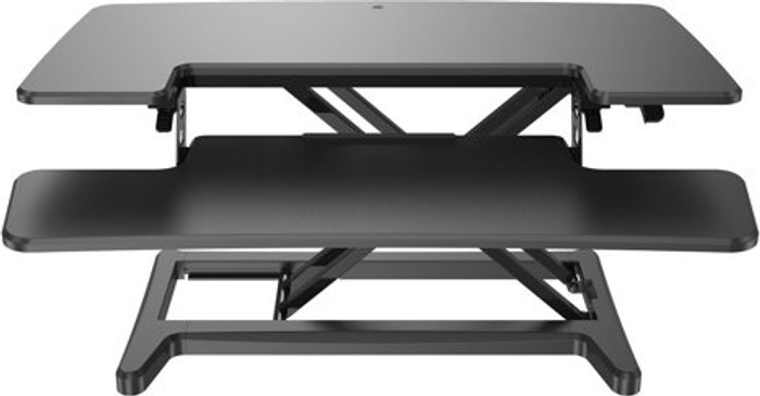 Office Monster | Sora Sora height adjustable sit stand workstation for desks - Black Sora Sora height adjustable sit stand workstation for desks - Black