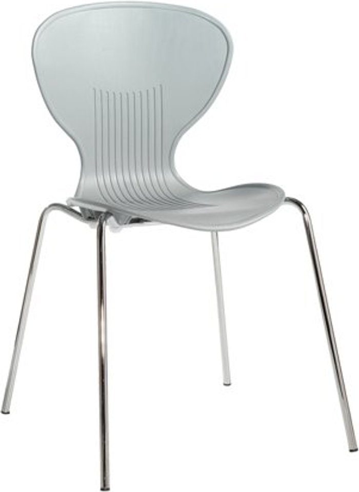 Office Monster | Sienna Sienna one piece shell chair with chrome legs (pack of 4) - grey Sienna Sienna one piece shell chair with chrome legs (pack of 4) - grey