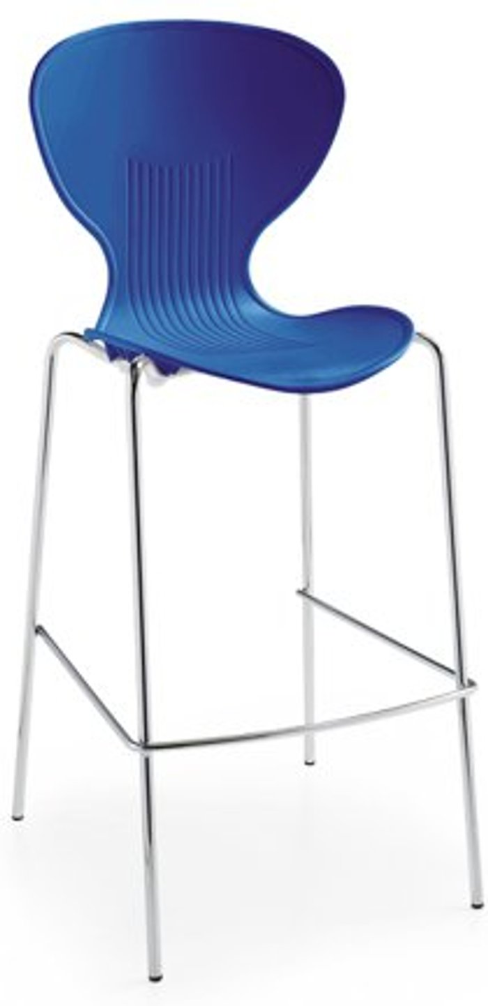 Office Monster | Sienna Sienna one piece stool with chrome legs (pack of 2) - blue Sienna Sienna one piece stool with chrome legs (pack of 2) - blue