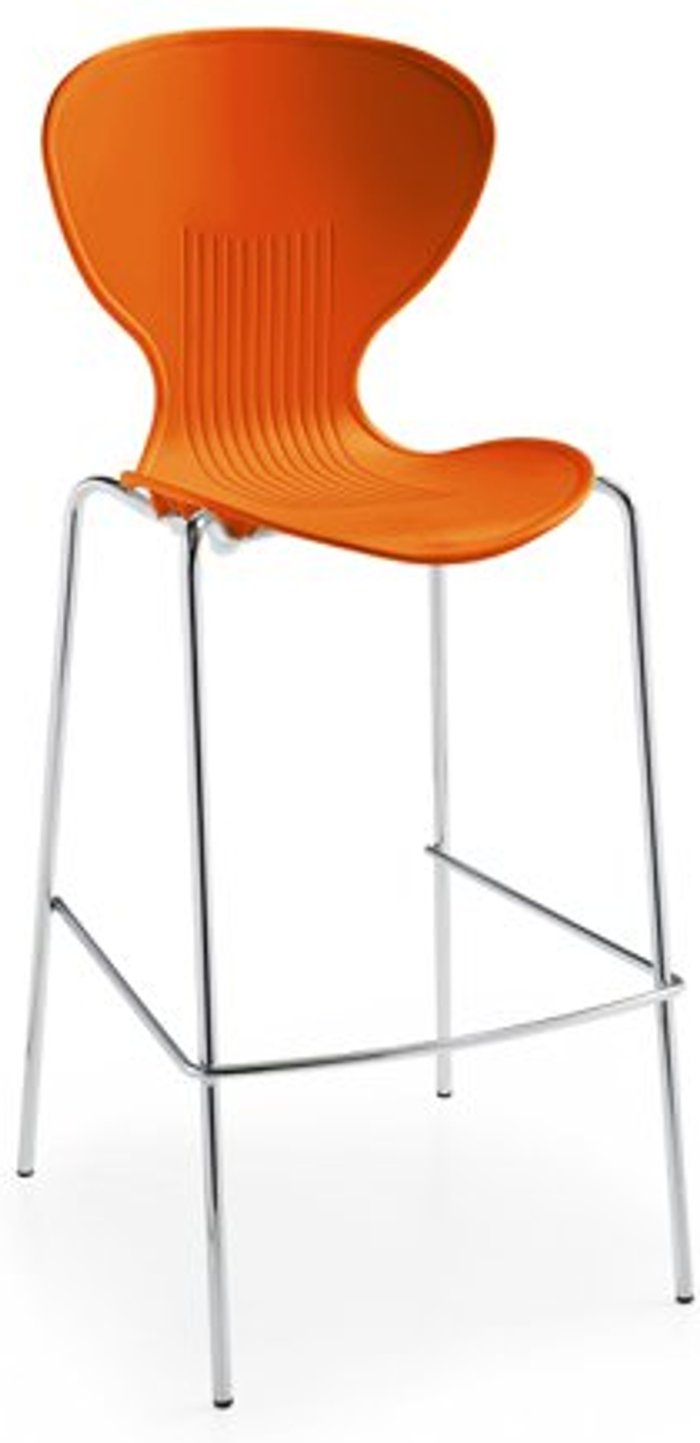 Office Monster | Sienna Sienna one piece stool with chrome legs (pack of 2) - orange Sienna Sienna one piece stool with chrome legs (pack of 2) - orange