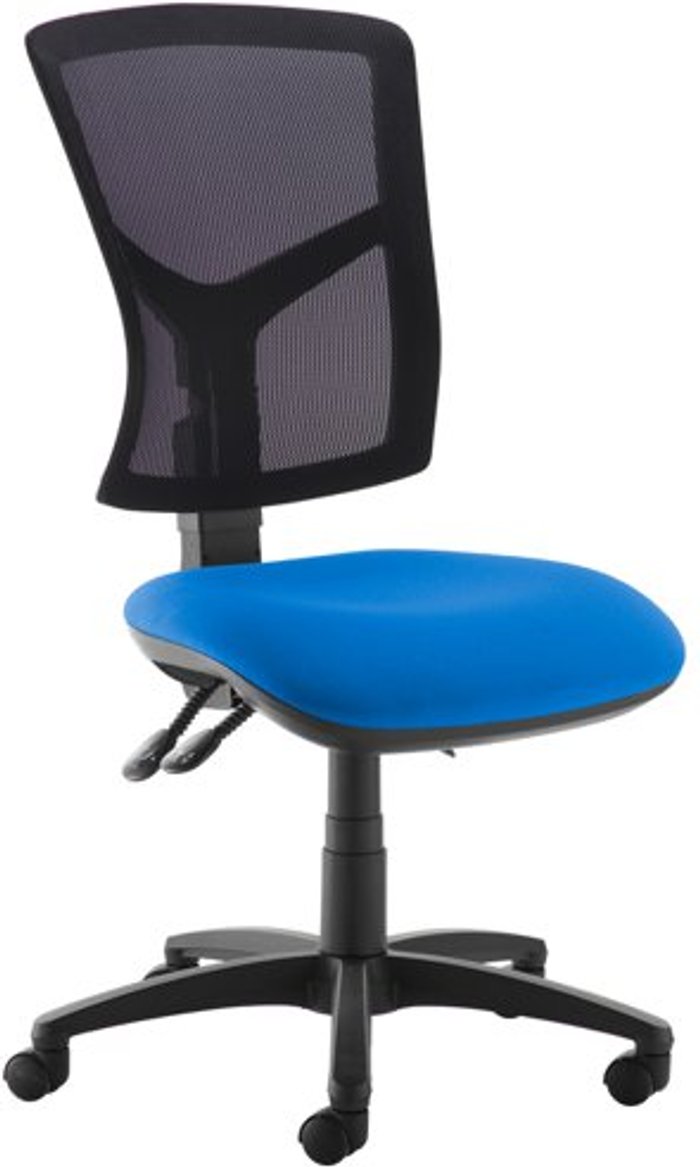 Office Monster | Senza Senza mesh back operator chair with no arms - blue Senza Senza mesh back operator chair with no arms - blue