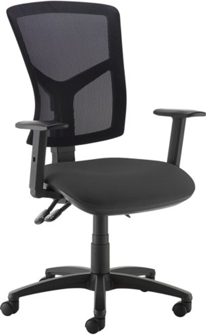 Office Monster | Senza Senza mesh back operator chair with adjustable arms - black Senza Senza mesh back operator chair with adjustable arms - black