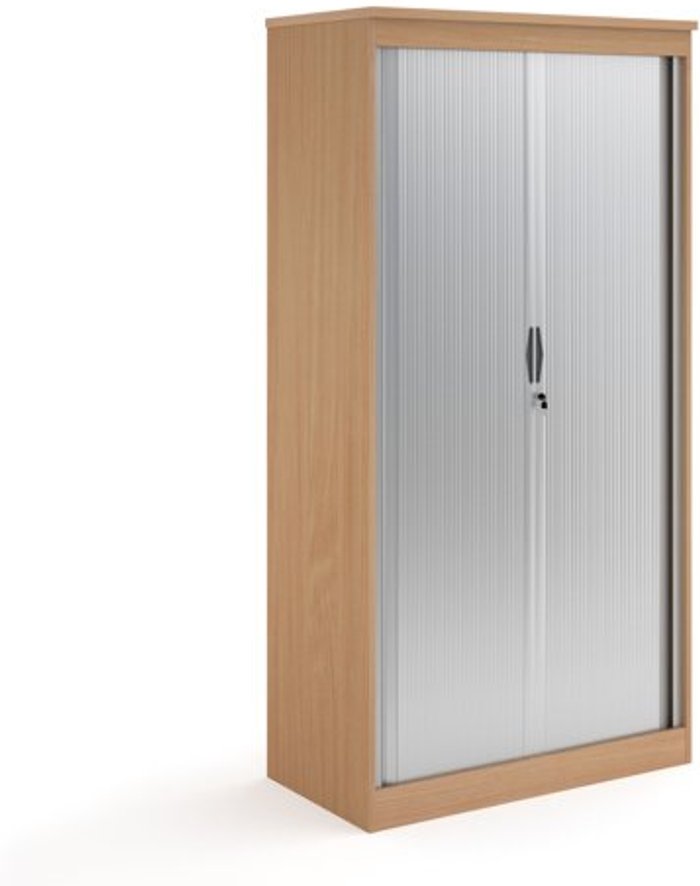 Office Monster | Systems Systems horizontal tambour door cupboard 2000mm high - beech Systems Systems horizontal tambour door cupboard 2000mm high - beech