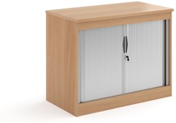 Office Monster | Systems Systems horizontal tambour door cupboard 800mm high - beech Systems Systems horizontal tambour door cupboard 800mm high - beech
