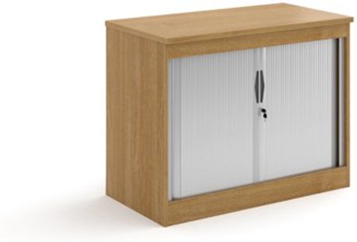 Office Monster | Systems Systems horizontal tambour door cupboard 800mm high - oak Systems Systems horizontal tambour door cupboard 800mm high - oak