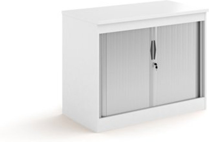 Office Monster | Systems Systems horizontal tambour door cupboard 800mm high - white Systems Systems horizontal tambour door cupboard 800mm high - white
