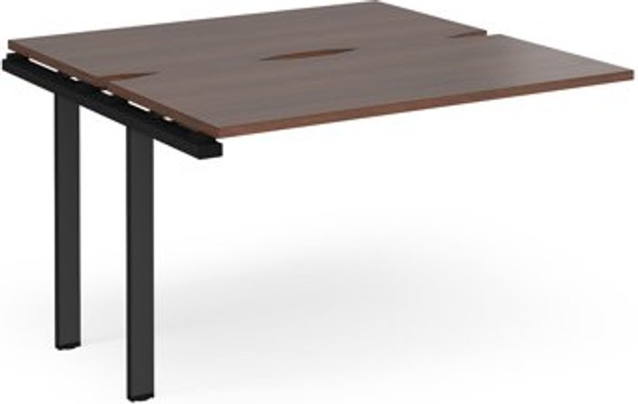 Office Monster | Adapt Bench Desk | Add On Rectangular Desk 1200mm With Sliding Tops | Walnut Tops With Black Frames | 1200mm Depth | Adapt Adapt Bench Desk | Add On Rectangular Desk 1200mm With Sliding Tops | Walnut Tops With Black Frames | 1200mm Depth | Adapt