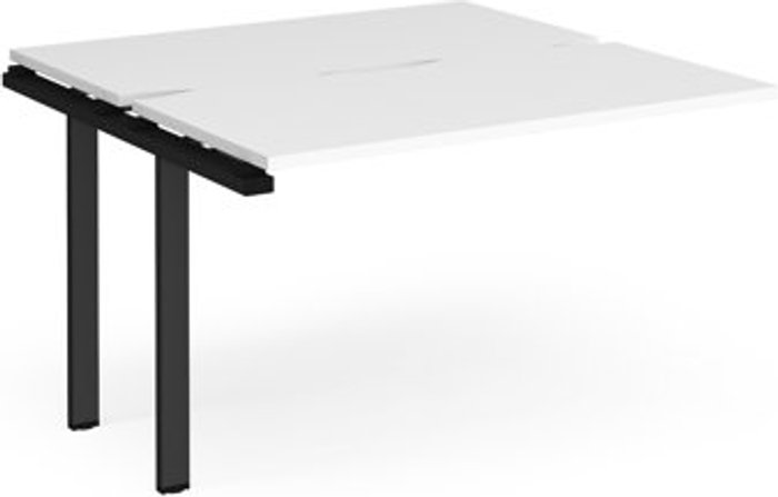 Office Monster | Adapt Bench Desk | Add On Rectangular Desk 1200mm With Sliding Tops | White Tops With Black Frames | 1200mm Depth | Adapt Adapt Bench Desk | Add On Rectangular Desk 1200mm With Sliding Tops | White Tops With Black Frames | 1200mm Depth | Adapt