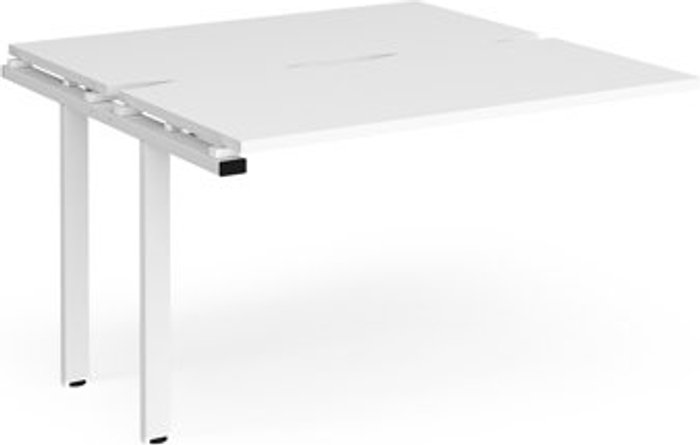 Office Monster | Adapt Bench Desk | Add On Rectangular Desk 1200mm With Sliding Tops | White Tops With White Frames | 1200mm Depth | Adapt Adapt Bench Desk | Add On Rectangular Desk 1200mm With Sliding Tops | White Tops With White Frames | 1200mm Depth | Adapt