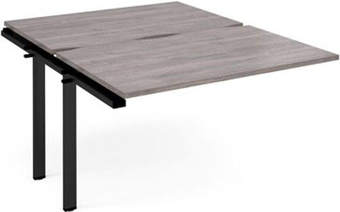 Office Monster | Adapt Adapt sliding top add on unit single 1200mm x 1600mm - black frame, grey oak top Adapt Adapt sliding top add on unit single 1200mm x 1600mm - black frame, grey oak top
