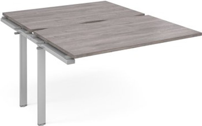 Office Monster | Adapt Adapt sliding top add on unit single 1200mm x 1600mm - silver frame, grey oak top Adapt Adapt sliding top add on unit single 1200mm x 1600mm - silver frame, grey oak top
