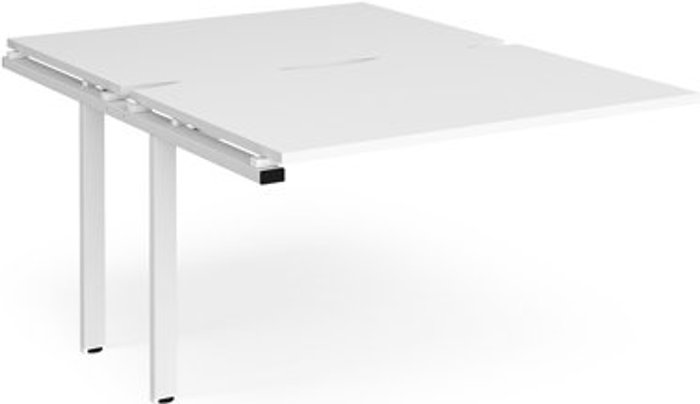 Office Monster | Adapt Bench Desk | Add On Rectangular Desk 1200mm With Sliding Tops | White Tops With White Frames | 1600mm Depth | Adapt Adapt Bench Desk | Add On Rectangular Desk 1200mm With Sliding Tops | White Tops With White Frames | 1600mm Depth | Adapt
